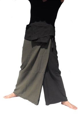 Samurai Pants Cotton Black/Green