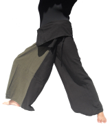 Samurai Pants Cotton Black/Green